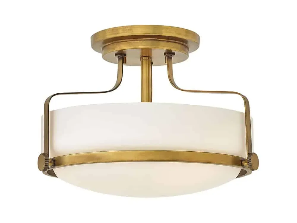 Plafon metalowy złoty ze szklanym kloszem HK/HARPER/SFS HB z serii HARPER - Elstead Lighting Ostatnia szansa